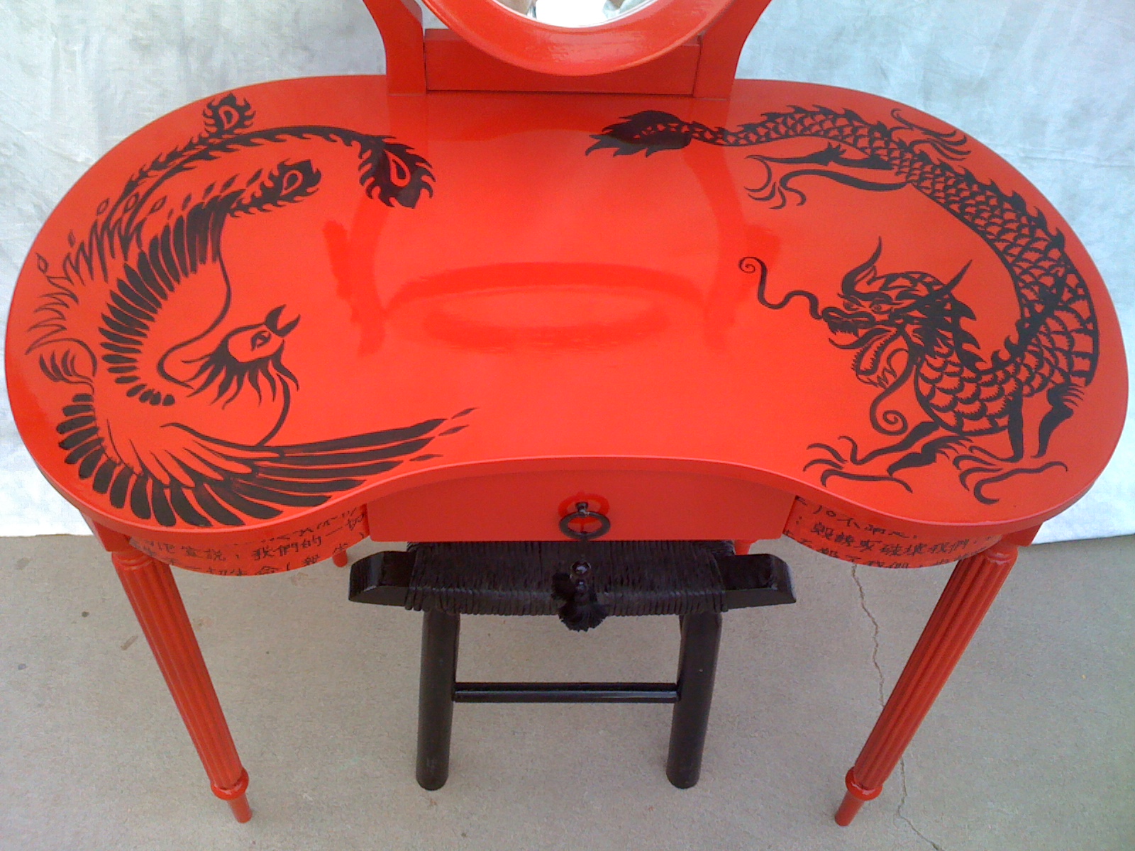 Red Chinese Phoenix Vanity